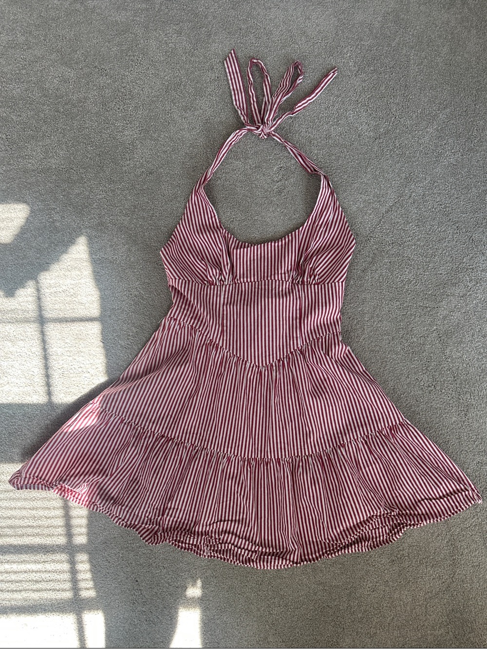 wild fable Red and White Striped Halter Mini Dress